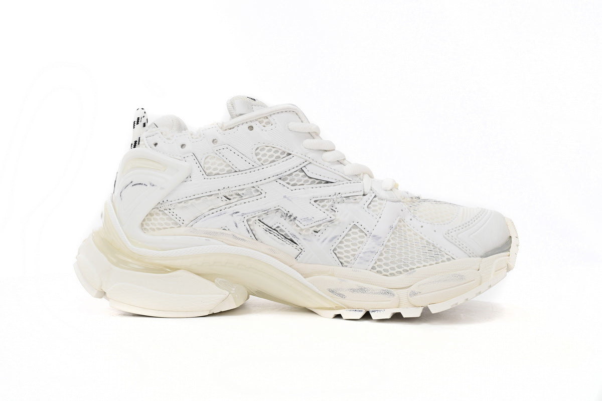 Balenciaga men's shoes Track  Runner Sneaker ¨C Distressed Low-Top   balenciaga runners  White