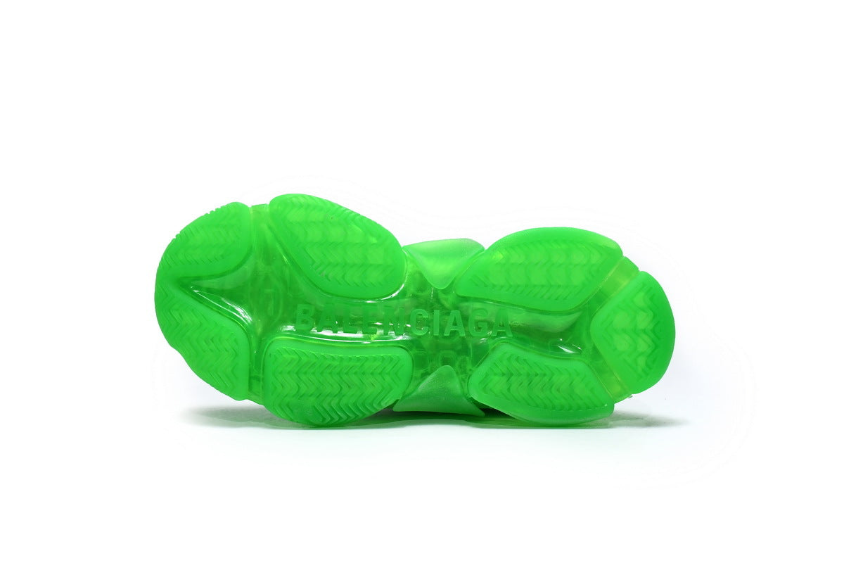 Balenciaga men's shoes Track  Triple S Clear Sole Sneakers green