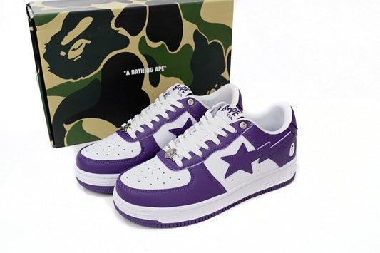 A BATHING APE BAPE STA Purple & White Sneakers | Women's & Men's Skate-Inspired Shoes