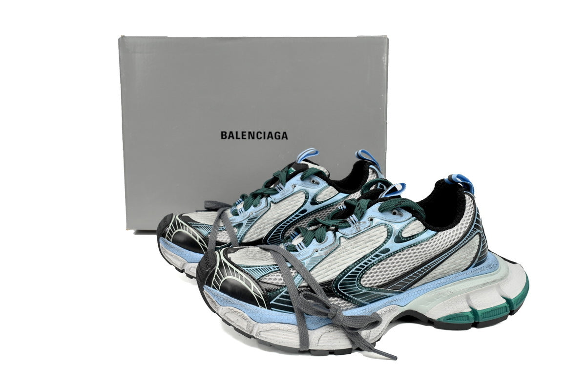 Balenciaga 3XL men's shoes Track Sneaker ¨C Low-Top Chunky Sole balenciaga runners Grey-blue