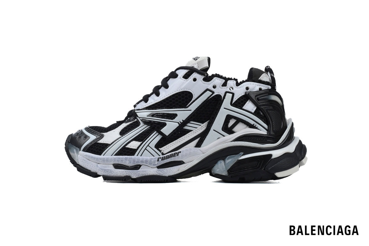 Balenciaga Runner men's shoes  women sneakers¨C Black & White