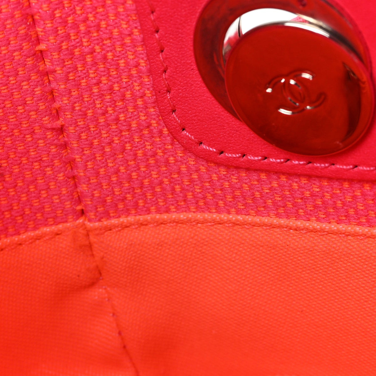Canvas Mini Deauville Tote Pink Orange